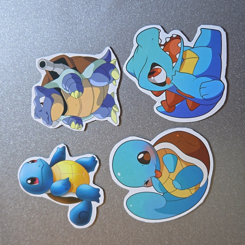 4 Pokemon Magnets Custom Water Type Starter Pokemon ~ Handmade